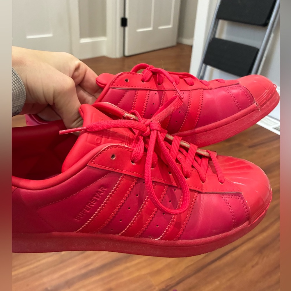 Adidas Bold Red Athletic Shoes